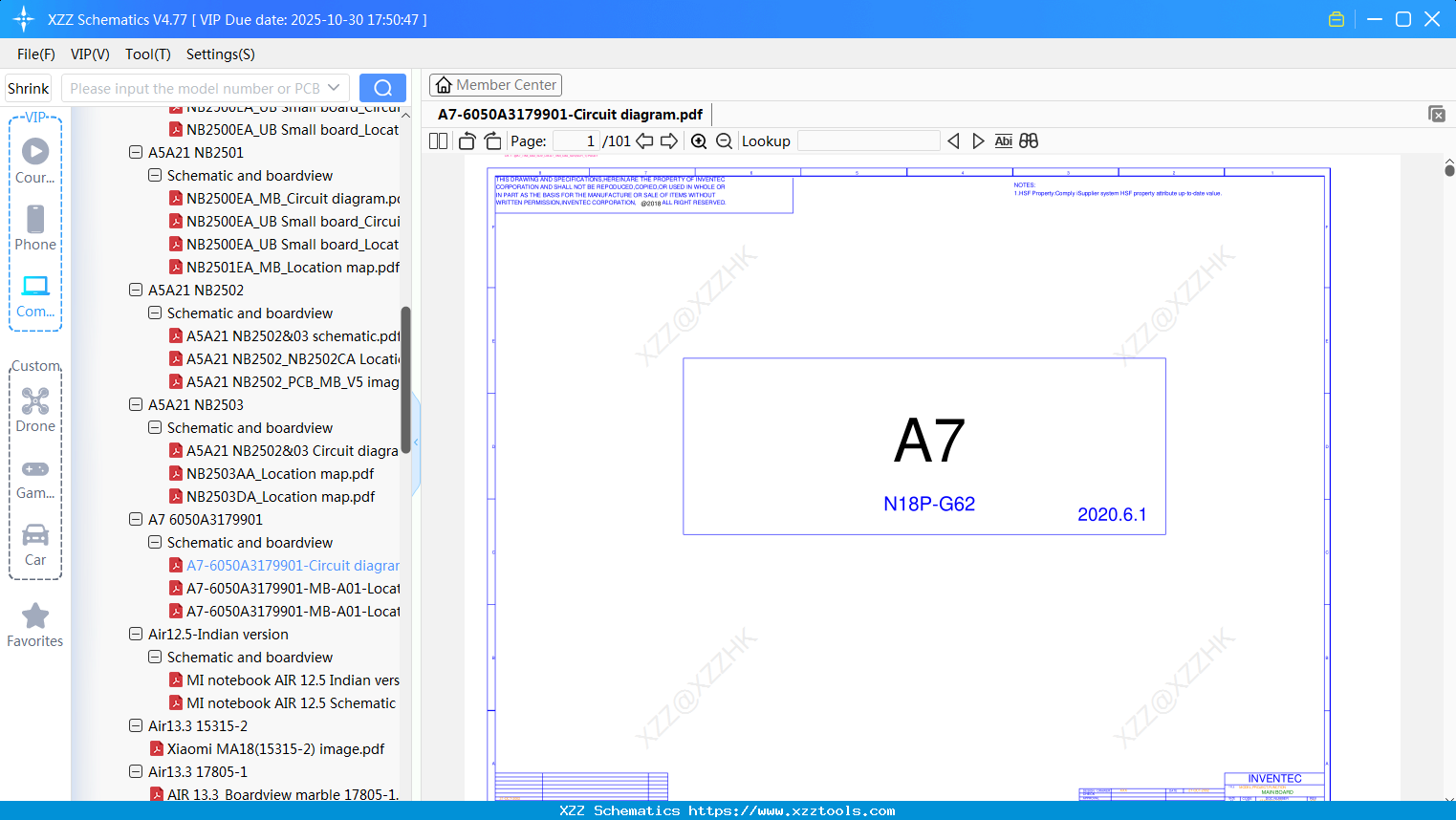 Laptop Xiaomi A7-6050A3179901-Circuit Diagram